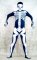 Cheap Black Shiny Metallic Unisex Zentai Suit with Skeleton Patt