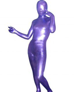 Cheap Purple Shiny Metallic Unisex Zentai Suit