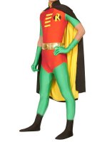 Cheap Robin Lycra Shiny Metallic Super Hero Costume