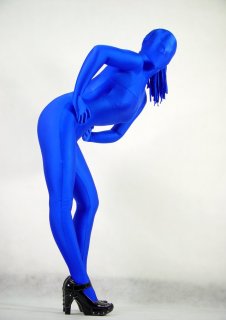 Cheap Blue Lycra Spandex Unisex Zentai with Horse Tail