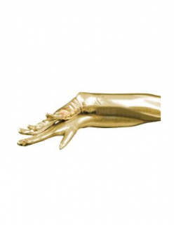 Cheap Shiny Metallic Gold Shoulder Length Gloves