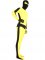 Cheap Black with Yellow Lycra Spandex Unisex Zentai Suit