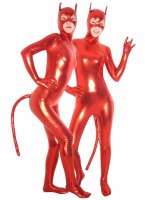 Cheap Red Devil PVC Catsuit with Mask and Tail