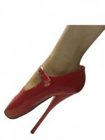 Cheap 7'' High Heel Stiletto Red Patent Sexy Ballet Pumps