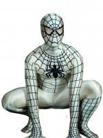 Cheap Black Stripe Lycra Spandex Flesh Spiderman Costume Zentai