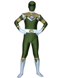 Cheap Green GouGou Sentai Lycra Spandex Super Hero Costume
