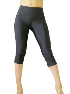 Cheap Black Lycra Sexy Cropped Trousers