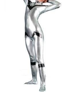 Cheap Silver And Black Shiny Metallic Unisex Halloween Catwoman