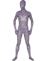 Cheap Purple Floral Unisex Lycra Zentai Suit