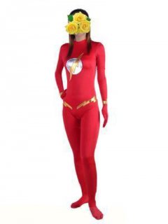 Cheap Red yellow and white Spandex Lycra Zentai Costume