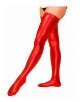 Cheap Shiny Metallic Red Long Stockings