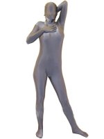 Cheap Gray Lycra Spandex Unisex Zentai Suit