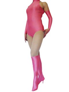 Cheap Rose Spandex Leotard Catsuit