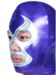 Cheap Blue And Silver Open Eye And Mouth Shiny Metallic Hood