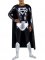 Cheap Shiny Metallic Black Superman Costume with Silver Pattern