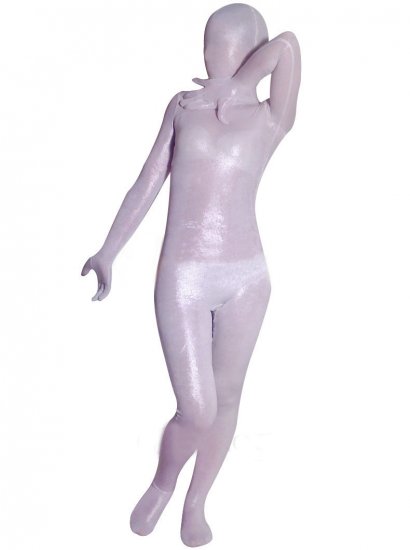 Cheap White Transparent Velvet Unisex Zentai Suit - Click Image to Close