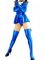 Cheap Blue Shiny Metallic Bowknot Mini Skirt Suit