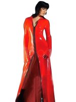 Cheap Crimson PVC Rain Coat with Front Open Zipper Suit