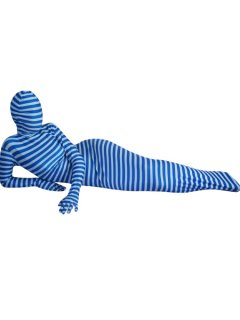 Cheap Blue And White Mummy Lycra Zentai Suit