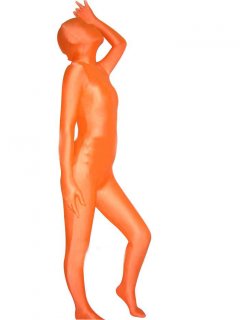 Cheap Orange Spandex Unisex Zentai Suit