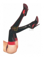 Cheap Black Cabaret Seamed Latex Stockings