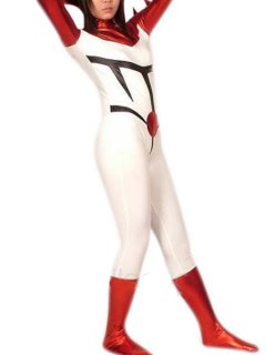 Cheap White And Red Shiny Metallic Super Hero Halloween Catwoman