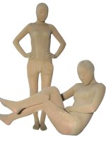 Cheap Flesh Color Velvet Unisex Zentai Suit