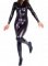 Cheap Black Shiny Metallic Front Open Unisex Catsuit