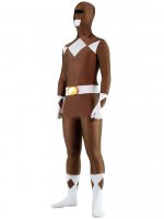 Cheap Coffee and White Lycra Spandex Unisex Zentai Suit