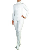 Cheap White PVC Front Open Unisex Catsuit