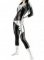 Cheap Black with Silver Shiny Metallic Unisex Catsuit