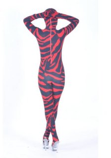 Cheap Black & Red Lycra Metallic Unisex Zentai Suit