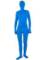 Cheap Blue Unisex Velvet Zentai Suit