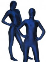 Cheap Deep Blue Lycra Spandex Unisex Zentai Suit