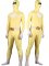 Cheap Lycra Spandex Yellow with White Unisex Zentai Suit