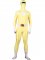 Cheap Lycra Spandex Yellow with White Unisex Zentai Suit