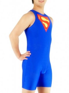 Cheap Superman Half Length Lycra Spandex Costume