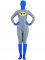 Cheap Gray with Blue Lycra Spandex Unisex Zentai Suit