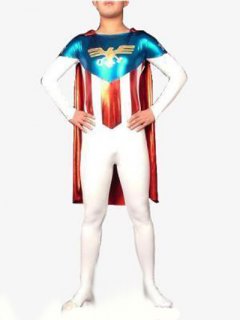 Cheap Lycra Shiny Metallic American Super Hero zentai suits