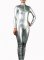 Cheap Silver PVC Front Open Unisex Catsuit