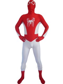 Cheap Red And White Spiderman Lycra Zentai Suit