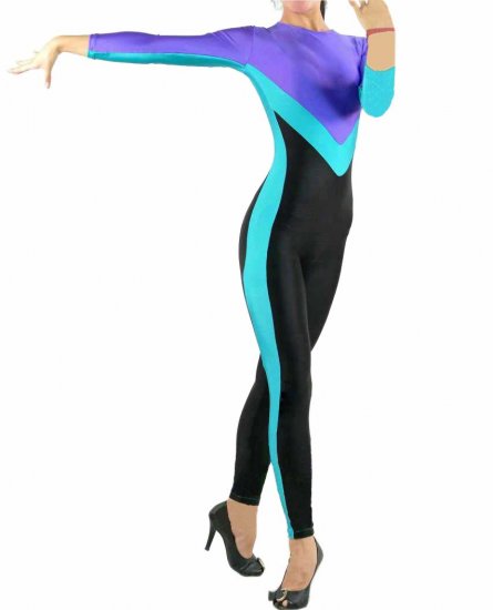 Cheap Mixed color Lycra Spandex Open Catsuit - Click Image to Close