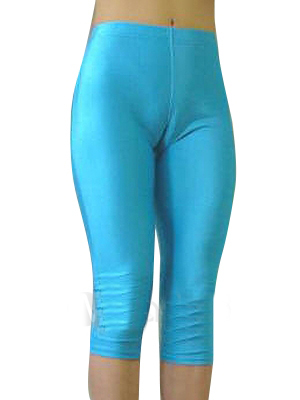 Cheap Blue Lycra Sexy Cropped Trousers - Click Image to Close