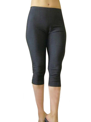 Cheap Black Lycra Sexy Cropped Trousers - Click Image to Close