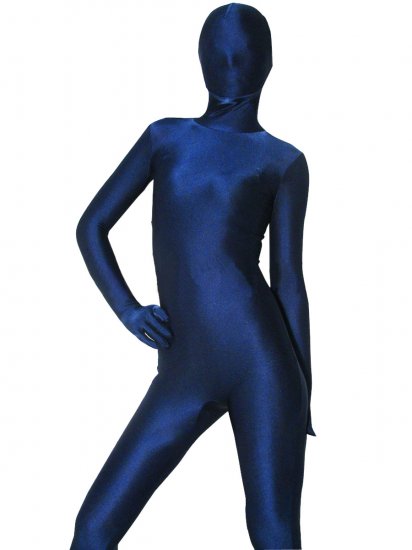 Cheap Deep Blue Lycra Spandex Unisex Zentai Suit - Click Image to Close