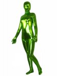 Cheap Spring Green Unicolor Unisex Shiny Metallic Zentai Suit - Click Image to Close