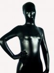 Cheap Black Shiny Metallic Unisex Zentai Suit - Click Image to Close