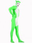 Cheap Shiny Metallic Green with White Unisex Catsuit - Click Image to Close