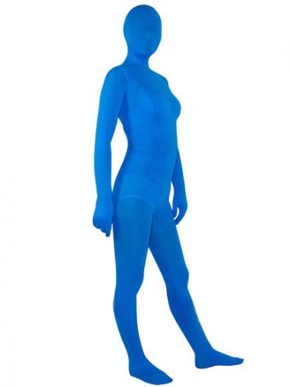 Cheap Blue Unisex Velvet Zentai Suit - Click Image to Close