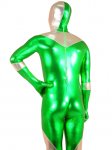 Cheap Silver & Green Shiny Metallic Unisex Zentai Suit - Click Image to Close